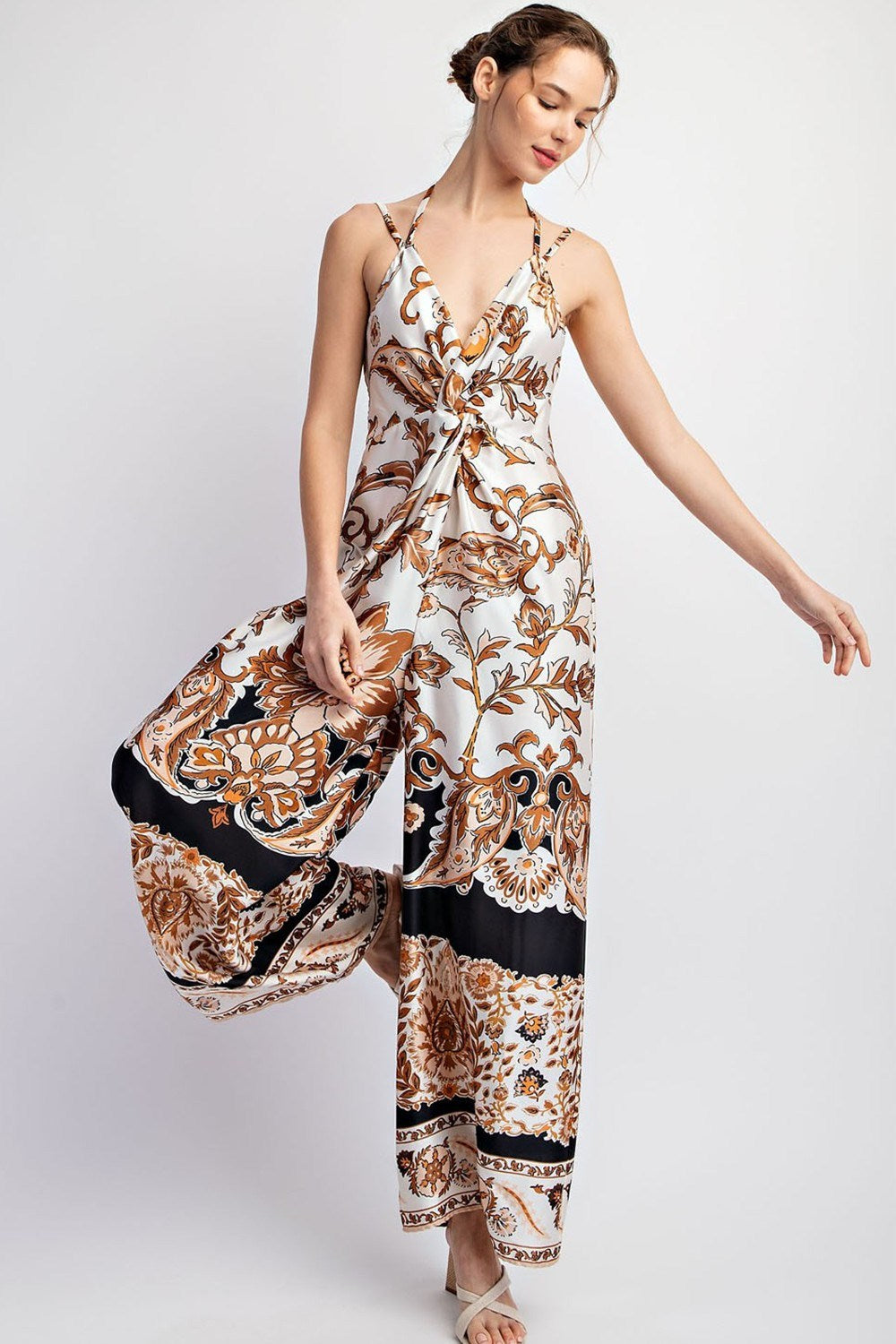 Printed Sleeveless Jumpsuit
