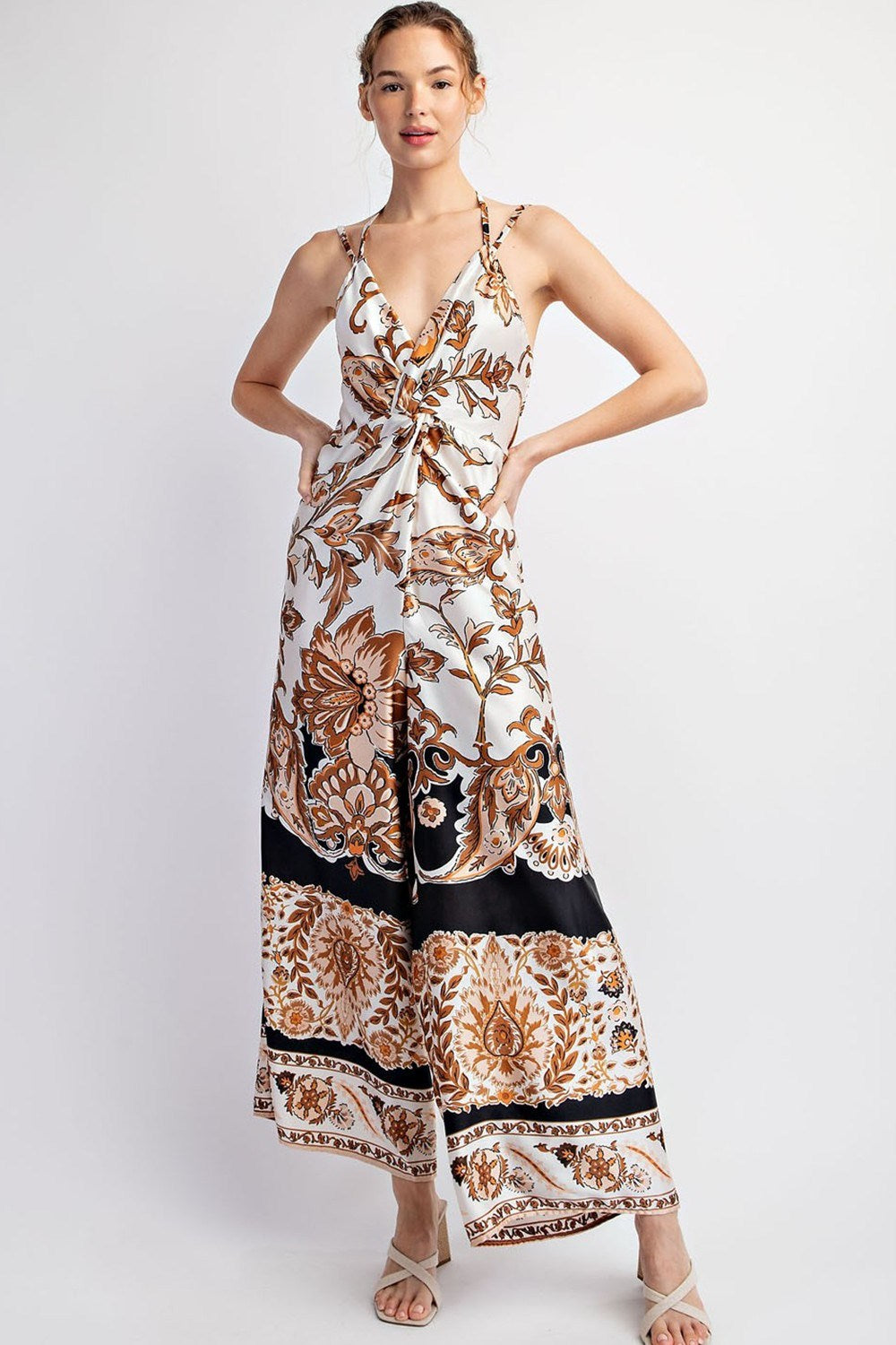 Printed Sleeveless Jumpsuit