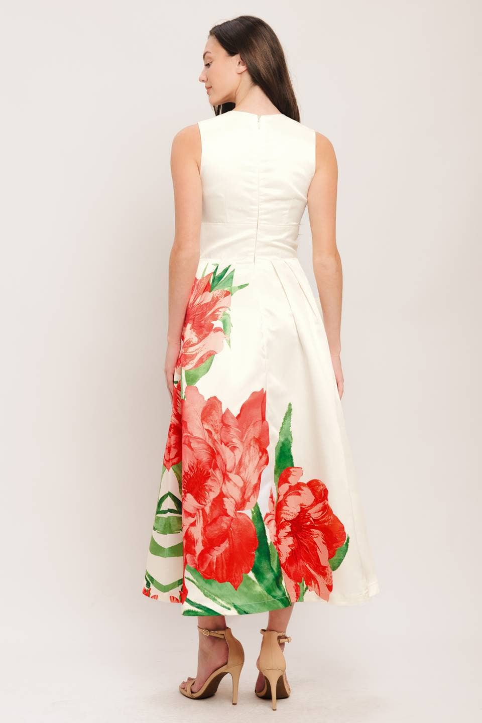 A printed woven midi dress - ID23185