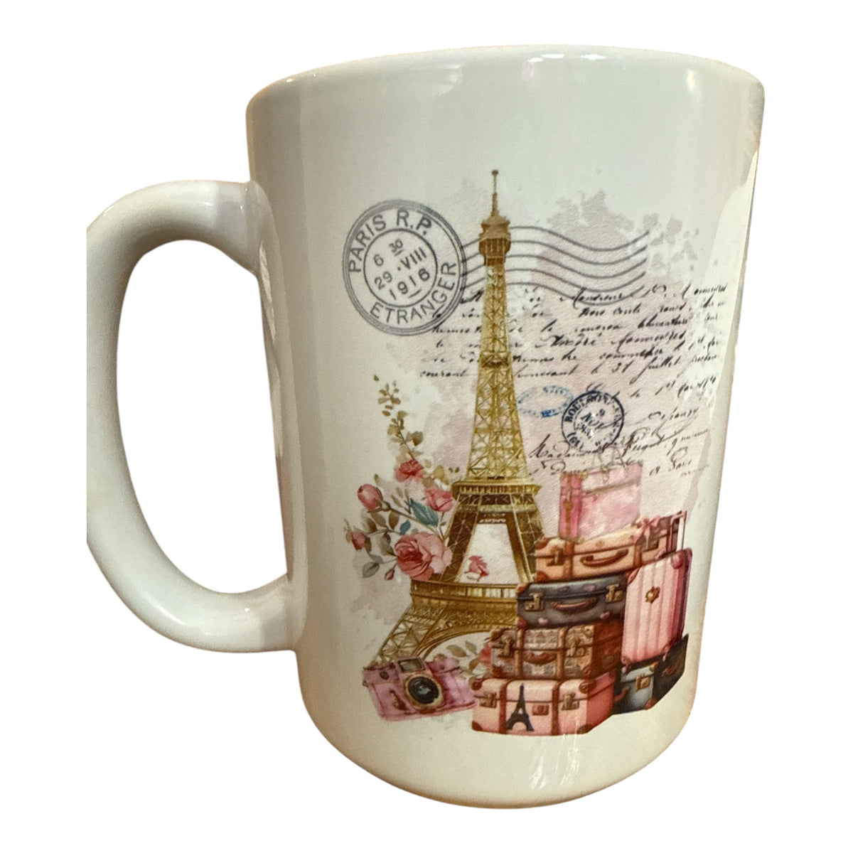 French Paris Eiffel Tower luggage Coffee Mug