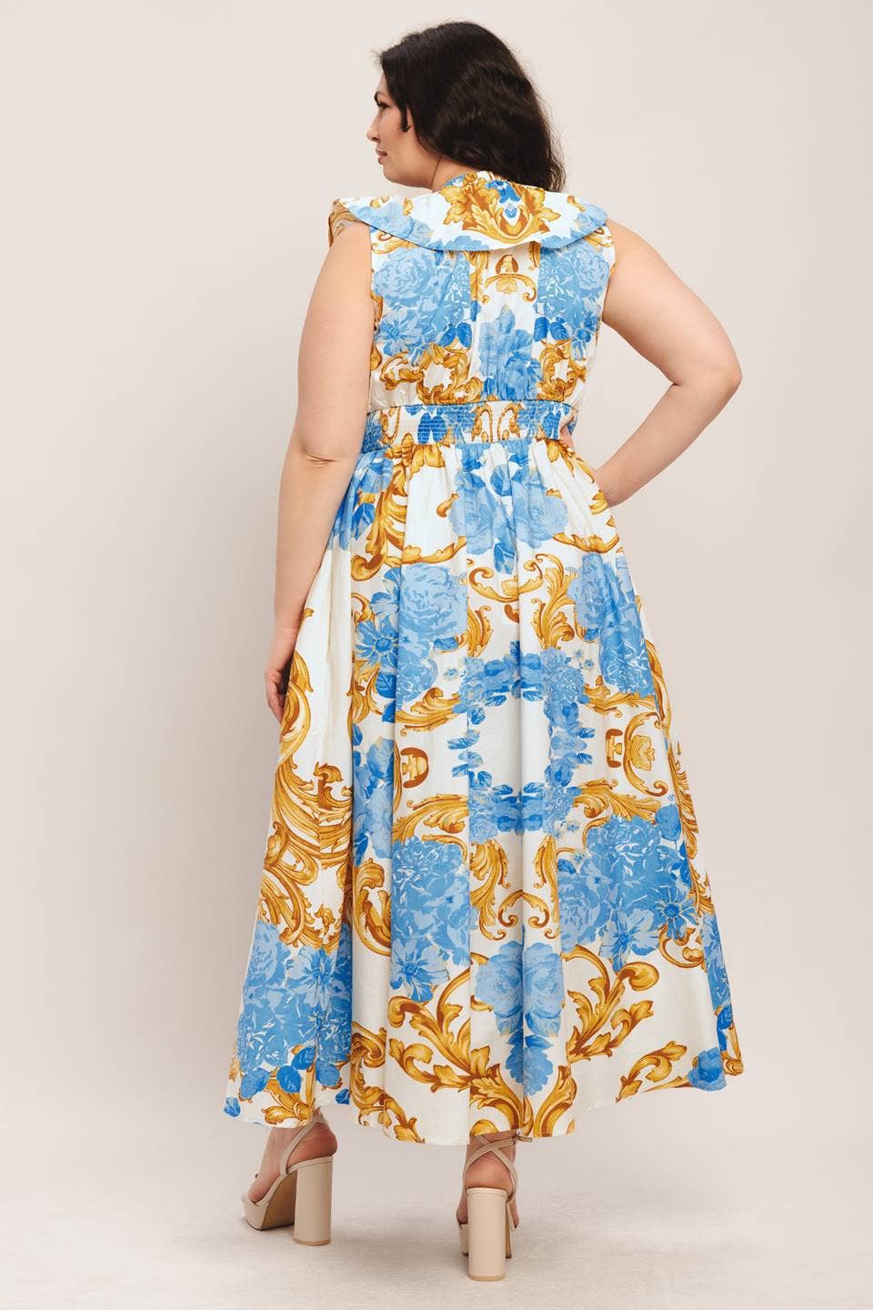 A printed woven midi dress - ID23370-P