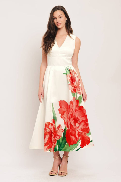 A printed woven midi dress - ID23185